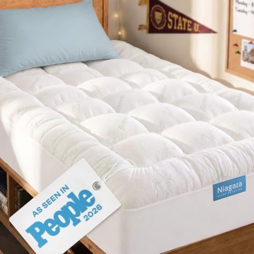 Niagara Sleep Solution Ultra Soft & Cooling Mattress Topper - Full Size | Rayon Derived from Bamboo, Pillow Top Mattress Pad, 20" Deep Pocket, Back Pain Relief, Perfect for Hot Sleepers, Green|B07JQSWJJS