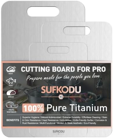 Titanium Cutting Board Set of 3, 100% Double-Sided Titanium Cutting Boards for Kitchen, Dishwasher Safe Non-Toxic Chopping Boards for Meat, Vegetables, Fruits, Raw and Cooked Food Prep (M+L+XL)|B0GBVK8Y79