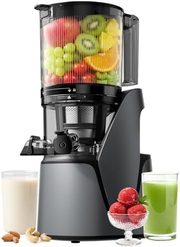 EanOruus Juicer Machines, 3-in-1 Cold Press Juicer, Bright White | Makes Juice, Nut Milk & Sorbet, 6.5" Extra Large Chute, 100oz Large Capacity, AC Motor|B0FZH8VQTG