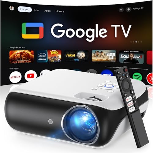 HAPPRUN Native 1080P Outdoor Smart Projector-Standard | Native 1080P • Mini & Portable • Easy Setup • Built-in Speaker • Indoor & Outdoor • Phone, Laptop & PS5 Compatible|B0B28G5Y4R