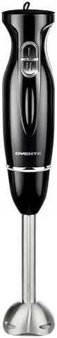 OVENTE Electric Corded Hand Blender, 300W with 2 Mixing Speeds Black HS560B | Handheld Immersion Stick Mixer with Stainless Steel Blades for Smoothies, Purees & Baby Food|B076MJSRRC