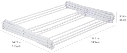 Amazon Basics Foldable Portable Clothes Drying Rack for Indoor Air Drying, Collapsible Design, 14.5" D x 29.5" W x 41.8" H, White|B00H7P1GPO
