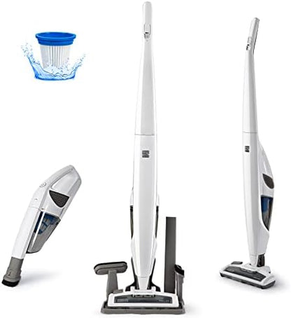Kenmore DS1020 16V Cordless Stick Vacuum Lightweight 2-in-1 Handheld | LED Headlight with 2-Speed Power Control for Hardwood Floor, Carpet & Pet Hair, Gray-Blue|B0CKX1DZD6