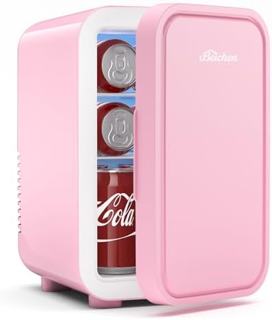 BEICHEN Mini Fridge,6 Liter / 8 Can Small Fridge for Bedroom, Car, Office | Cooler & Warmer for Food, Drinks, Skincare,Energy Saving, Low Noise,110V Ac/12V Dc,Compact & Portable,BLACK|B0DRVF3V9K