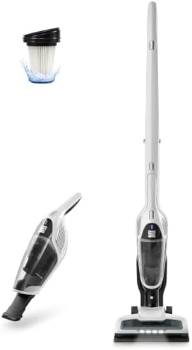 Kenmore DS1020 16V Cordless Stick Vacuum Lightweight 2-in-1 Handheld | LED Headlight with 2-Speed Power Control for Hardwood Floor, Carpet & Pet Hair, Gray-Blue|B0CKX1DZD6