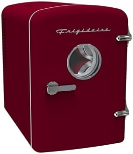 Frigidaire Retro 9-Can Mini Personal Fridge Portable Cooler for Car, Office, Bedroom, Dorm Room, or Cabin, 11.8" D x 7.1" W x 10.1" H, PINK|B0BQ5DGSXH