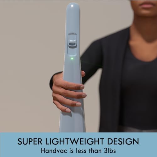 Kenmore DS1020 16V Cordless Stick Vacuum Lightweight 2-in-1 Handheld | LED Headlight with 2-Speed Power Control for Hardwood Floor, Carpet & Pet Hair, Gray-Blue|B0CKX1DZD6