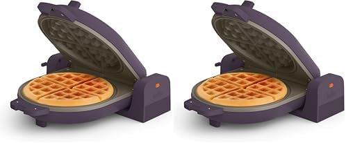 bella Flip-n-Store Waffle Maker with EverGood™ Ceramic Nonstick Coating, Fits-anywhere™ Kitchenware, Power Indicator Light, Cool Touch Handle & Cord Wrap, 7” Wide & 1" Deep Plates, 1000 Watt, Oatmilk|B0CYHZFMFX