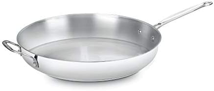 Cuisinart 8-Inch Open Skillet, Stainless Steel Skillet, Large Kitchen Pan, Dishwasher Safe, Compatible with Induction, Electric, Gas Cooktops, Oven Safe Saucepan, Cool Grip Handles|B00008CM6A