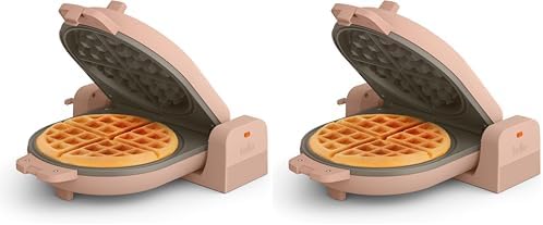 bella Flip-n-Store Waffle Maker with EverGood™ Ceramic Nonstick Coating, Fits-anywhere™ Kitchenware, Power Indicator Light, Cool Touch Handle & Cord Wrap, 7” Wide & 1" Deep Plates, 1000 Watt, Oatmilk|B0CYHZFMFX