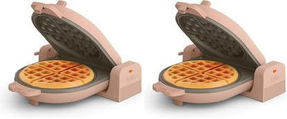 bella Flip-n-Store Waffle Maker with EverGood™ Ceramic Nonstick Coating, Fits-anywhere™ Kitchenware, Power Indicator Light, Cool Touch Handle & Cord Wrap, 7” Wide & 1" Deep Plates, 1000 Watt, Oatmilk|B0CYHZFMFX