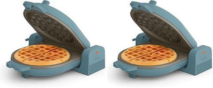 bella Flip-n-Store Waffle Maker with EverGood™ Ceramic Nonstick Coating, Fits-anywhere™ Kitchenware, Power Indicator Light, Cool Touch Handle & Cord Wrap, 7” Wide & 1" Deep Plates, 1000 Watt, Oatmilk|B0CYHZFMFX