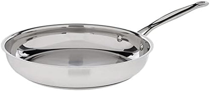 Cuisinart 8-Inch Open Skillet, Stainless Steel Skillet, Large Kitchen Pan, Dishwasher Safe, Compatible with Induction, Electric, Gas Cooktops, Oven Safe Saucepan, Cool Grip Handles|B00008CM6A