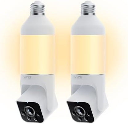 WYZE Bulb Cam - 2K HD Smart Light Bulb Security Camera with Color Night Vision, 800-Lumen Dimmable LED, 160° Wide View, Motion Detection & Siren, E26 Socket, Alexa/Google/IFTTT|B0DPKWGZ1D