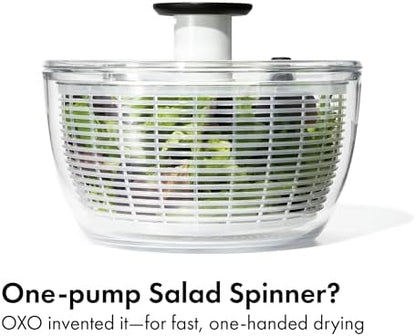 OXO Good Grips Salad Spinner | Lettuce Spinner | Fruit Washer | Fruit Washing Bowl with Strainer | Vegetable Cleaner | Salad Cleaner | Lettuce Washer | 6.22 Quart Capacity|B00004OCKR