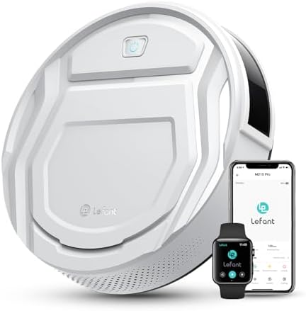 Lefant Robot Vacuum Cleaner, Strong Suction, 120 Mins Runtime, Slim, Low Noise, Automatic Self-Charging, Wi-Fi/App/Alexa Control, Ideal for Pet Hair Hard Floor and Daily Cleaning, M210|B08R9LK9K3