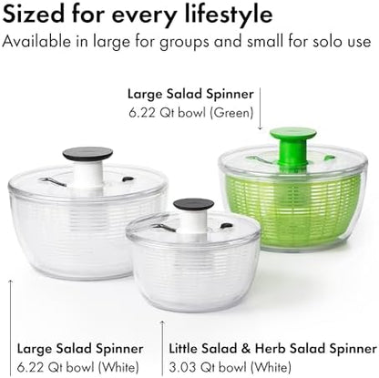 OXO Good Grips Salad Spinner | Lettuce Spinner | Fruit Washer | Fruit Washing Bowl with Strainer | Vegetable Cleaner | Salad Cleaner | Lettuce Washer | 6.22 Quart Capacity|B00004OCKR