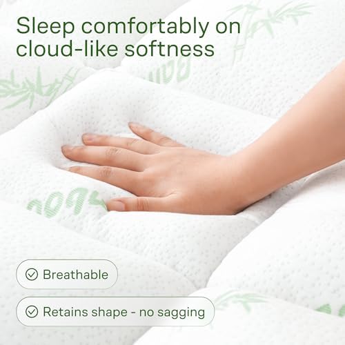 Niagara Sleep Solution Ultra Soft & Cooling Mattress Topper - Full Size | Rayon Derived from Bamboo, Pillow Top Mattress Pad, 20" Deep Pocket, Back Pain Relief, Perfect for Hot Sleepers, Green|B07JQSWJJS