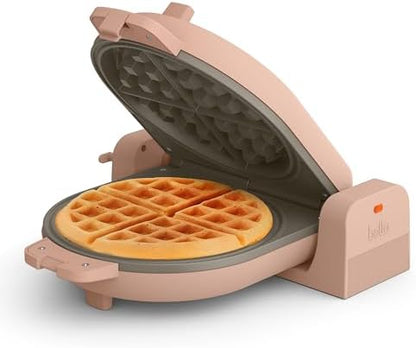 bella Flip-n-Store Waffle Maker with EverGood™ Ceramic Nonstick Coating, Fits-anywhere™ Kitchenware, Power Indicator Light, Cool Touch Handle & Cord Wrap, 7” Wide & 1" Deep Plates, 1000 Watt, Oatmilk|B0CYHZFMFX
