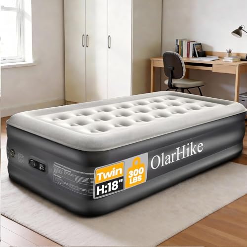 OlarHike Air Mattress Queen with Built in Pump, 18" H Blow up Bed, 700lb | Inflatable Mattress, Soft Airbed for Home and Guest, Colchones Inflables, Thicker PVC,10 Year Manufacturer Support|B0G5NY46MS