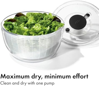 OXO Good Grips Salad Spinner | Lettuce Spinner | Fruit Washer | Fruit Washing Bowl with Strainer | Vegetable Cleaner | Salad Cleaner | Lettuce Washer | 6.22 Quart Capacity|B00004OCKR