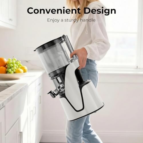 EanOruus Juicer Machines, 3-in-1 Cold Press Juicer, Bright White | Makes Juice, Nut Milk & Sorbet, 6.5" Extra Large Chute, 100oz Large Capacity, AC Motor|B0FZH8VQTG