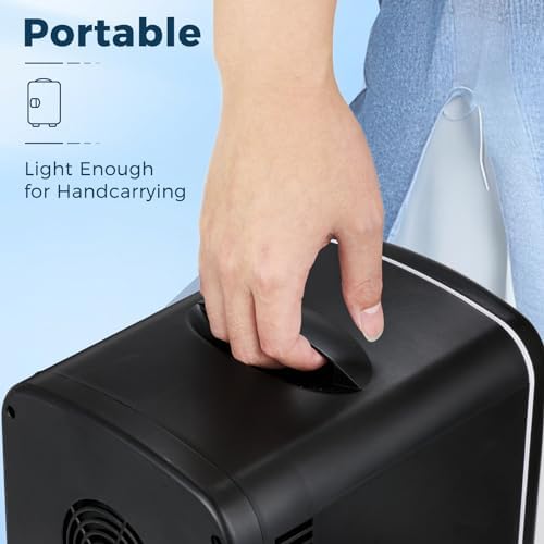 Antarctic Star Compact Refrigerator, Portable Mini Fridge, Skin Care 4L Capacity/6 Cans, for Bedroom, Car, Office & Dorm, Small Cooler for Cosmetics, Beverage and Food, Black|B0CR18625V