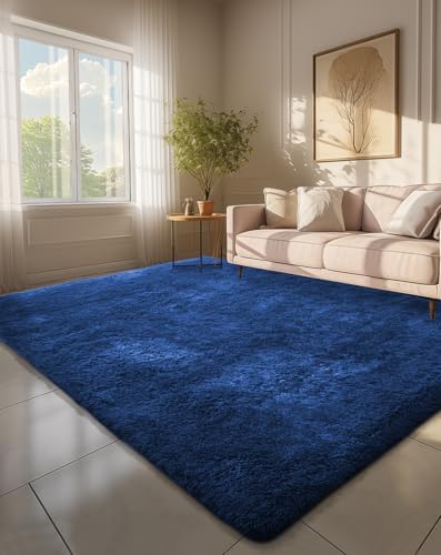 Ophanie Area Rugs for Living Room Bedroom, Washable Non-Slip Fluffy Soft Grey Shag Carpet, Indoor Floor Gray 4x6 Fuzzy Shaggy Living Room Plush Rug for Kids Home Dorm Decor Aesthetic|B0852WLH7M