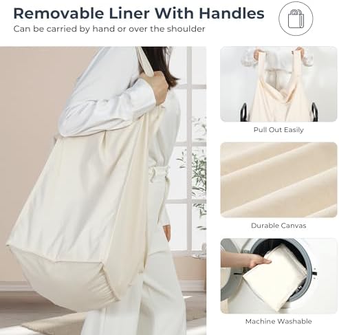 STO STO Laundry Hamper 2 Section, 100L Rolling Laundry Sorter Cart with Removable and Washable Liner Bag, Clothes Hamper with Wheels and Metal Handle for Laundry Room and Bedroom|B0CQ4MRB64