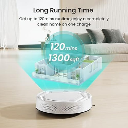 Lefant Robot Vacuum Cleaner, Strong Suction, 120 Mins Runtime, Slim, Low Noise, Automatic Self-Charging, Wi-Fi/App/Alexa Control, Ideal for Pet Hair Hard Floor and Daily Cleaning, M210|B08R9LK9K3