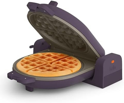 bella Flip-n-Store Waffle Maker with EverGood™ Ceramic Nonstick Coating, Fits-anywhere™ Kitchenware, Power Indicator Light, Cool Touch Handle & Cord Wrap, 7” Wide & 1" Deep Plates, 1000 Watt, Oatmilk|B0CYHZFMFX