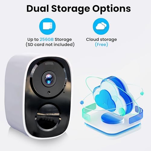 2026 Upgraded 2K Security Cameras Wireless Outdoor, Free Cloud Storage, 1-6 Months Battery Life, Waterproof, 2-Way Talk, AI Motion Detection Spotlight Siren Alarm Cameras for Home Security|B0DXDVNM8P