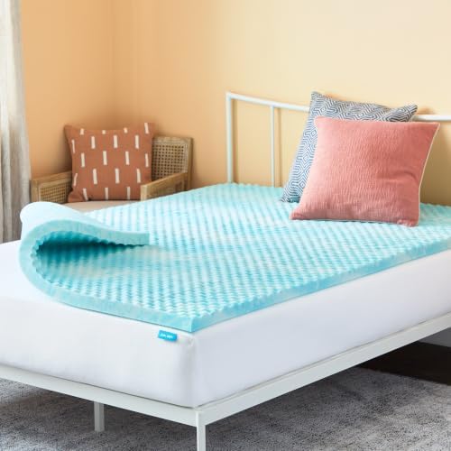 Linenspa Memory Foam Mattress Topper, Twin XL Size - 2 Inch Gel Infused Memory Foam - Plush Feel - Cooling and Pressure Relieving - CertiPUR Certified - Dorm Room Essentials|B01MTO43LV