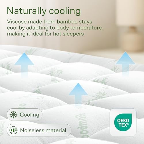 Niagara Sleep Solution Ultra Soft & Cooling Mattress Topper - Full Size | Rayon Derived from Bamboo, Pillow Top Mattress Pad, 20" Deep Pocket, Back Pain Relief, Perfect for Hot Sleepers, Green|B07JQSWJJS
