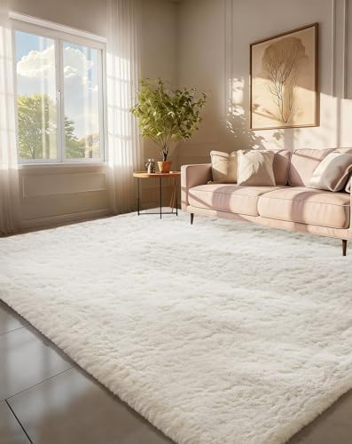 Ophanie Area Rugs for Living Room Bedroom, Washable Non-Slip Fluffy Soft Grey Shag Carpet, Indoor Floor Gray 4x6 Fuzzy Shaggy Living Room Plush Rug for Kids Home Dorm Decor Aesthetic|B0852WLH7M