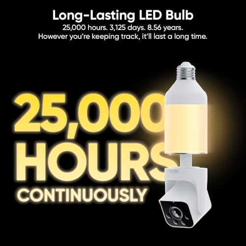 WYZE Bulb Cam - 2K HD Smart Light Bulb Security Camera with Color Night Vision, 800-Lumen Dimmable LED, 160° Wide View, Motion Detection & Siren, E26 Socket, Alexa/Google/IFTTT|B0DPKWGZ1D