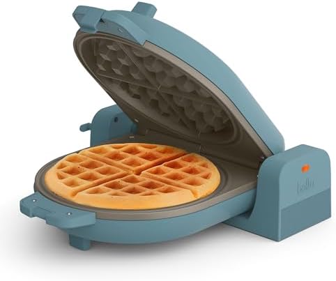 bella Flip-n-Store Waffle Maker with EverGood™ Ceramic Nonstick Coating, Fits-anywhere™ Kitchenware, Power Indicator Light, Cool Touch Handle & Cord Wrap, 7” Wide & 1" Deep Plates, 1000 Watt, Oatmilk|B0CYHZFMFX
