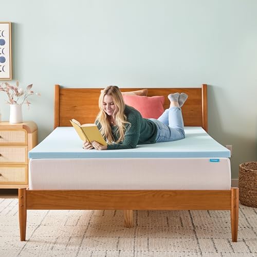 Linenspa Memory Foam Mattress Topper, Twin XL Size - 2 Inch Gel Infused Memory Foam - Plush Feel - Cooling and Pressure Relieving - CertiPUR Certified - Dorm Room Essentials|B01MTO43LV