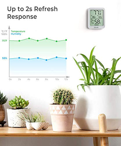 Govee Indoor Hygrometer Thermometer H5075 with Bluetooth App Control | Room Temperature Humidity Meter, 164ft Remote Monitor, Smart Alerts, 2 Years Data Storage Export, for Bedroom Wine Cellar|B0872V9WJ5