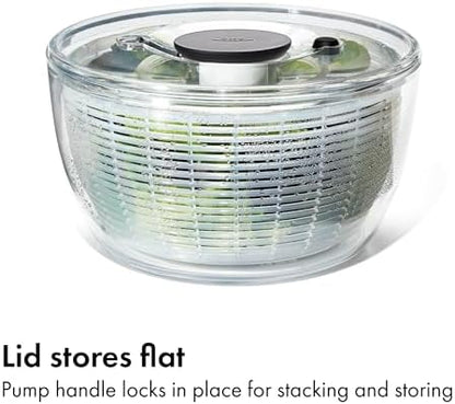 OXO Good Grips Salad Spinner | Lettuce Spinner | Fruit Washer | Fruit Washing Bowl with Strainer | Vegetable Cleaner | Salad Cleaner | Lettuce Washer | 6.22 Quart Capacity|B00004OCKR