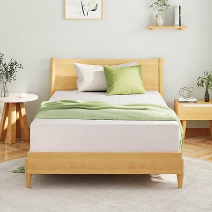 EGOHOME Full Size Memory Foam Mattress 8 Inch, Green Tea, Medium Firm | Bed Mattress in A Box, Cooling Green Tea Gel, Pressure Relief, CertiPUR-US Certified, Fiberglass Free, 75''L x 54''W, White|B0DKT9ZGW3