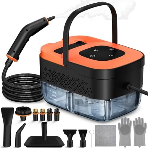 Steam Cleaner, Portable Steamer for Cleaning with 16pcs Accessories, 6-Level Adjustable and 15s Heat-Up, Handheld Steam Cleaner for Home, Tile, Dirt, Grout, Grease, Car Detailing|B0FR4NZN55