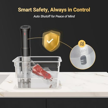 INKBIRD 2.4G Wifi Sous Vide Cooker ISV-200W, 1000W Sous Vide Machine, Remote Control Immersion Circulator with APP Recipes Timer Alarm Mobile Notification 3D Water Heating Ultra-Quiet|B08GKQFT6B