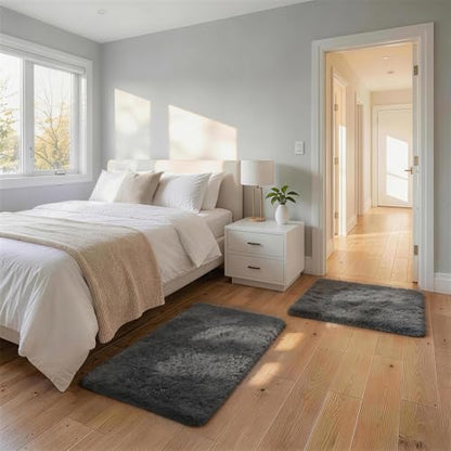 Ophanie Area Rugs for Living Room Bedroom, Washable Non-Slip Fluffy Soft Grey Shag Carpet, Indoor Floor Gray 4x6 Fuzzy Shaggy Living Room Plush Rug for Kids Home Dorm Decor Aesthetic|B0852WLH7M