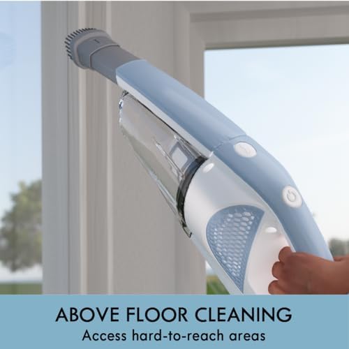 Kenmore DS1020 16V Cordless Stick Vacuum Lightweight 2-in-1 Handheld | LED Headlight with 2-Speed Power Control for Hardwood Floor, Carpet & Pet Hair, Gray-Blue|B0CKX1DZD6