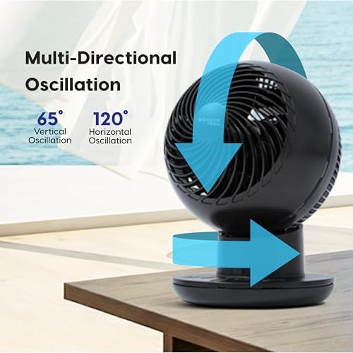 IRIS USA WOOZOO Air Circulator Fan with Remote, 8 Speeds, DC Motor, Black | 82ft Max Air Distance, 65° Tilt, Multi-Directional Oscillation, Ultra Quiet Desk Fan for Bedroom, Office, Dorm|B0DLJ2MDVX