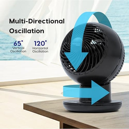 IRIS USA WOOZOO Air Circulator Fan with Remote, 8 Speeds, DC Motor, Black | 82ft Max Air Distance, 65° Tilt, Multi-Directional Oscillation, Ultra Quiet Desk Fan for Bedroom, Office, Dorm|B0DLJ2MDVX