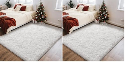 Ophanie Area Rugs for Living Room Bedroom, Washable Non-Slip Fluffy Soft Grey Shag Carpet, Indoor Floor Gray 4x6 Fuzzy Shaggy Living Room Plush Rug for Kids Home Dorm Decor Aesthetic|B0852WLH7M