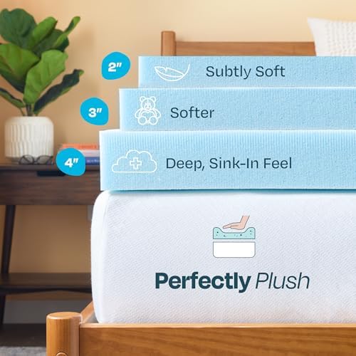 Linenspa Memory Foam Mattress Topper, Twin XL Size - 2 Inch Gel Infused Memory Foam - Plush Feel - Cooling and Pressure Relieving - CertiPUR Certified - Dorm Room Essentials|B01MTO43LV