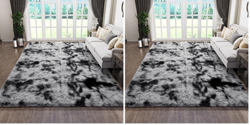 Ophanie Area Rugs for Living Room Bedroom, Washable Non-Slip Fluffy Soft Grey Shag Carpet, Indoor Floor Gray 4x6 Fuzzy Shaggy Living Room Plush Rug for Kids Home Dorm Decor Aesthetic|B0852WLH7M